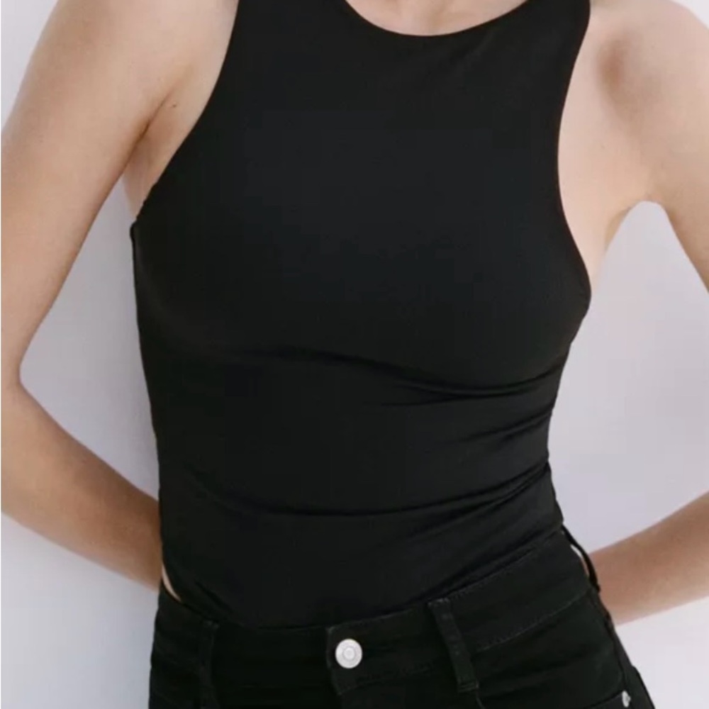 Zara Sleek Black Tank Top
